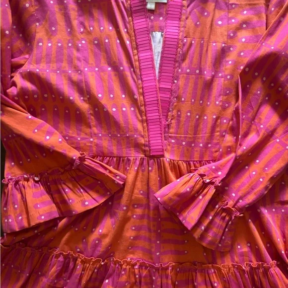 Vibrant Pink and Orange Mini Dress - Picture 3 of 3